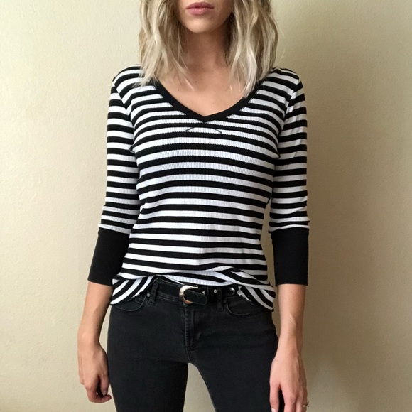 Calvin Klein Tops - {Calvin Klein} striped thermal top